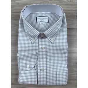 Charles Tyrwhitt Silver Gray Check Stretch Oxford Shirt‎ 17/34